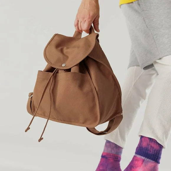 Baggu Drawstring Canvas Backpack - Pinto - Picture 2 of 2